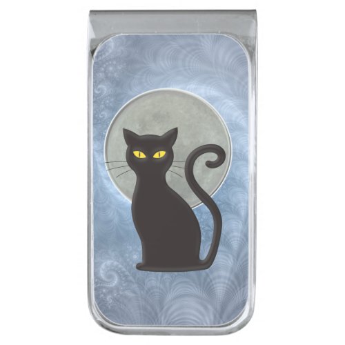 Moonlit Whiskers Silver Finish Money Clip