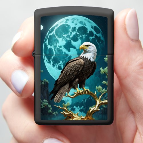 Moonlit Willow and River Eagle Zippo Lighter