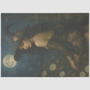 Moonlit Witch in Lace with Roses – Gothic Fantasy Tissue Paper