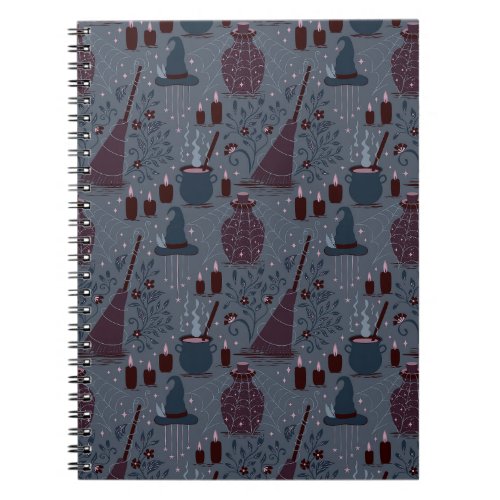 Moonlit Witchy Halloween Pattern Notebook