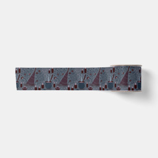 Moonlit Witchy Halloween Pattern Satin Ribbon
