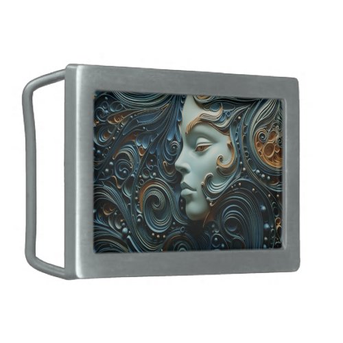 Moonlit Woman 3D Art Belt Buckle