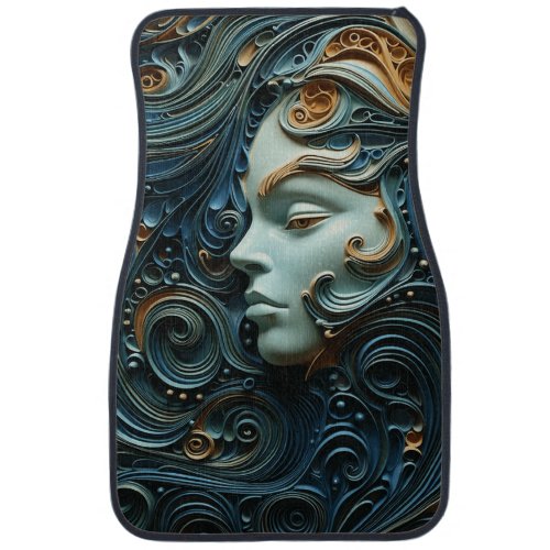 Moonlit Woman 3D Art Car Floor Mat