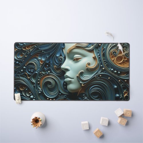 Moonlit Woman 3D Art Desk Mat