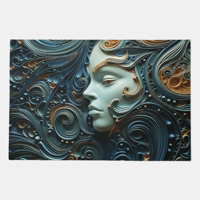 Moonlit Woman 3D Art Doormat (Front)