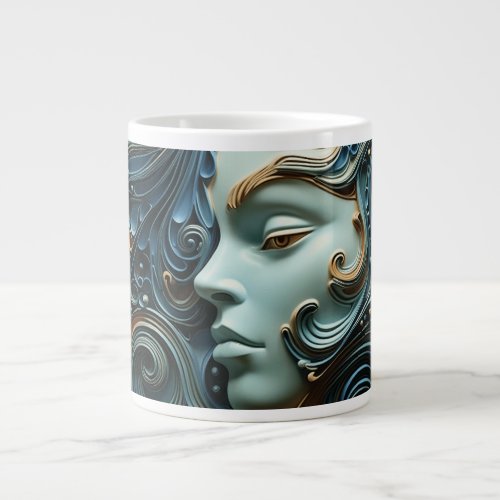 Moonlit Woman 3D Art Giant Coffee Mug