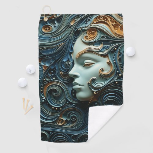 Moonlit Woman 3D Art Golf Towel