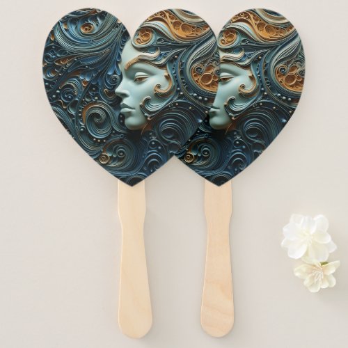 Moonlit Woman 3D Art Hand Fan