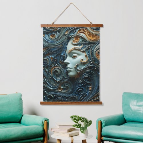 Moonlit Woman 3D Art Hanging Tapestry