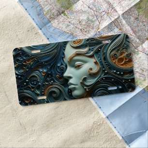 Moonlit Woman 3D Art License Plate