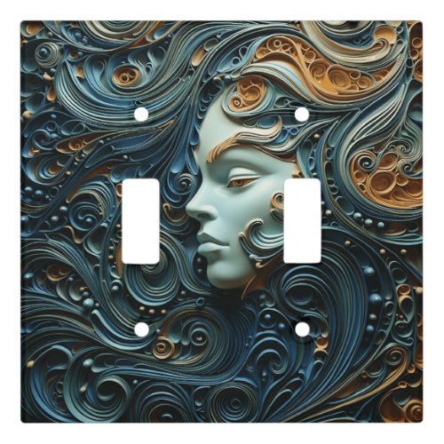 Moonlit Woman 3D Art Light Switch Cover