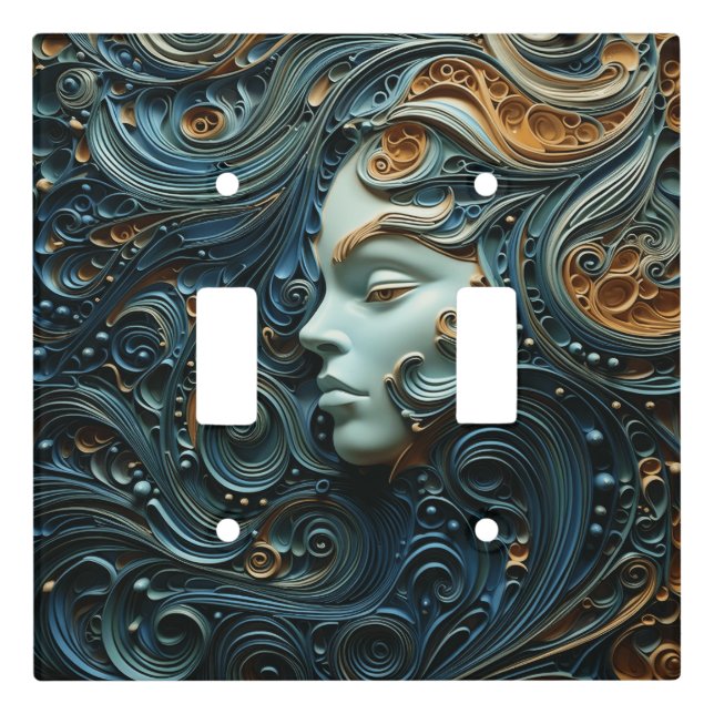 Moonlit Woman 3D Art Light Switch Cover (Front)