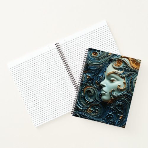 Moonlit Woman 3D Art Notebook