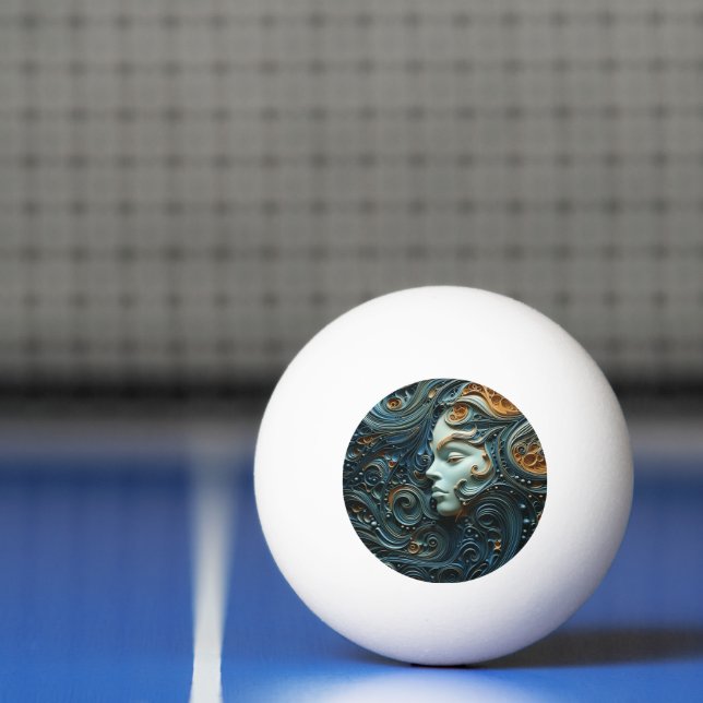 Moonlit Woman 3D Art Ping Pong Ball (Net)