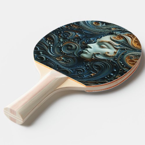 Moonlit Woman 3D Art Ping Pong Paddle