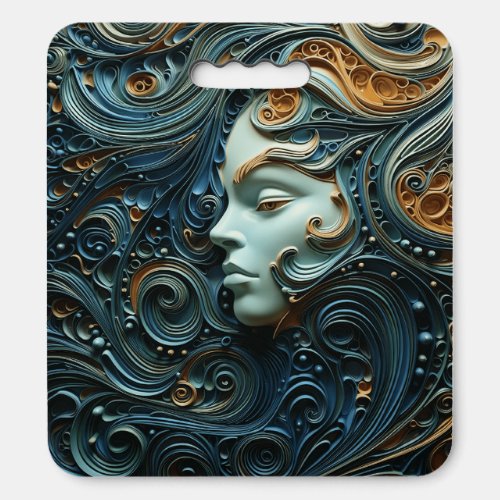 Moonlit Woman 3D Art Seat Cushion