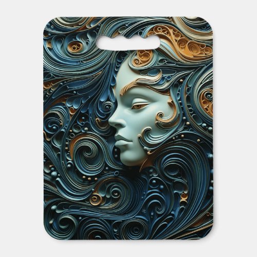 Moonlit Woman 3D Art Seat Cushion