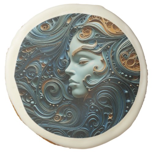 Moonlit Woman 3D Art Sugar Cookie