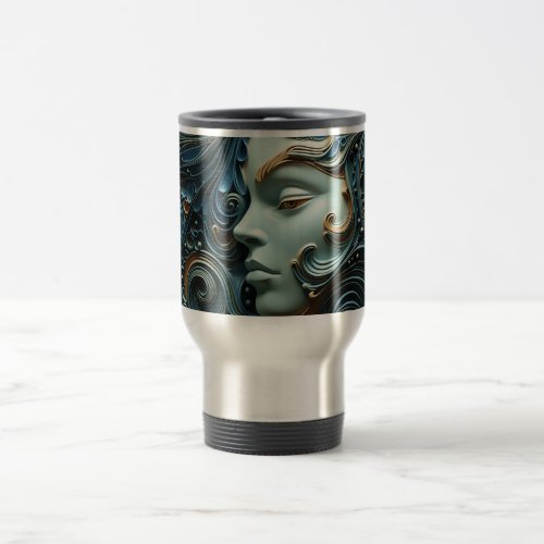 Moonlit Woman 3D Art Travel Mug