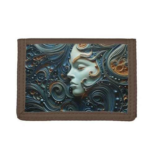 Moonlit Woman 3D Art Trifold Wallet