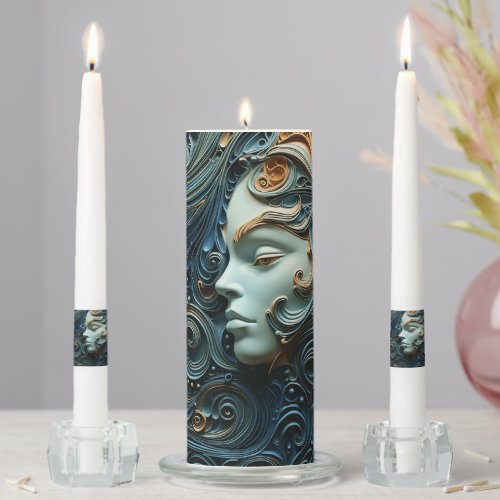 Moonlit Woman 3D Art Unity Candle Set