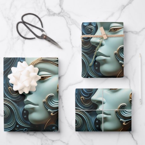 Moonlit Woman 3D Art Wrapping Paper Sheets