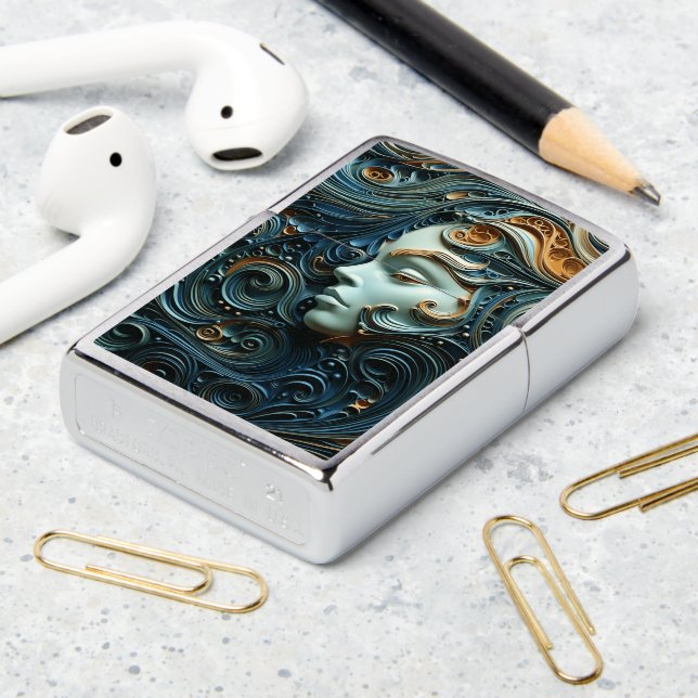 Moonlit Woman 3D Art Zippo Lighter (On Table 2)