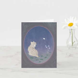 Moonlit Woodland Bobcat Small Greeting Card 