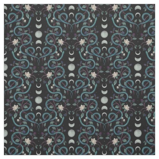 Moonphase Snakes Fabric