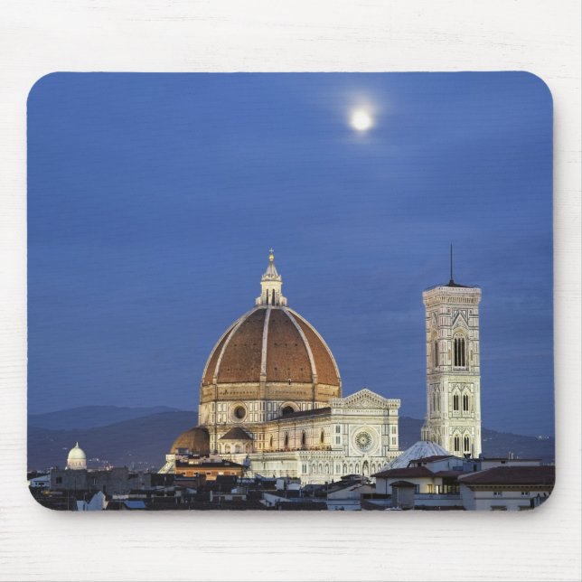 Moonrise and Florence Cathedral, Basilica di Mouse Pad (Front)