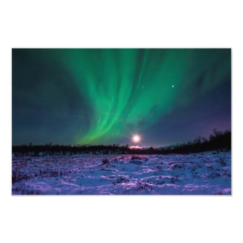 Moonrise and the Northern Lights Photo Print