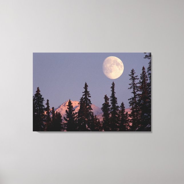 Moonrise Early Winter | Anchorage, Alaska Canvas Print (Front)