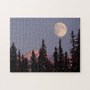 Moonrise Early Winter Anchorage, Alaska Jigsaw Puzzle