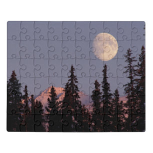 Moonrise Early Winter   Anchorage, Alaska Jigsaw Puzzle