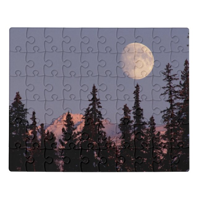 Moonrise Early Winter | Anchorage, Alaska Jigsaw Puzzle (Puzzle Horizontal)
