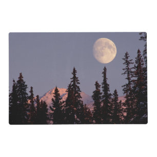 Moonrise Early Winter Anchorage, Alaska Placemat