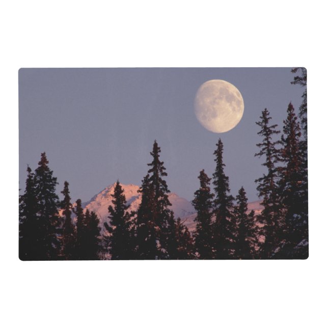 Moonrise Early Winter | Anchorage, Alaska Placemat (Front)