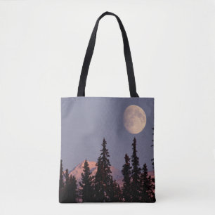 Moonrise Early Winter   Anchorage, Alaska Tote Bag