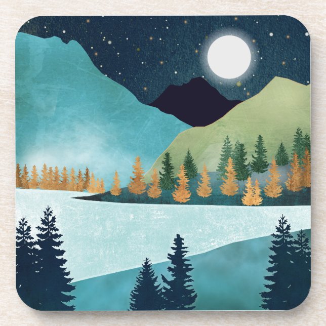 Moonrise Lake Beverage Coaster (Front)
