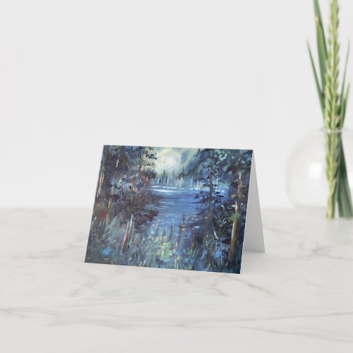 Moonrise Over Lake Metzger Note Card