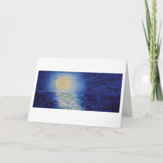 Moonrise Over Lake Michigan II Card (Front)