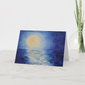 Moonrise Over Lake Michigan II (Detail) Card