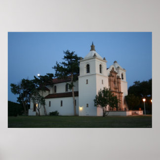 Moonrise over Old Mission Poster