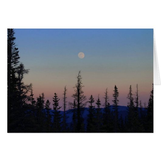 Moonrise over the Rockies Cards (Front Horizontal)