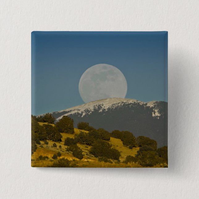 Moonrise over the Sangre de Cristo Mountains, Pinback Button (Front)
