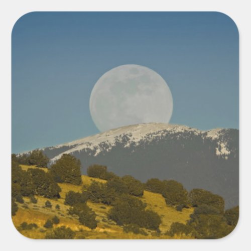 Moonrise over the Sangre de Cristo Mountains Square Sticker