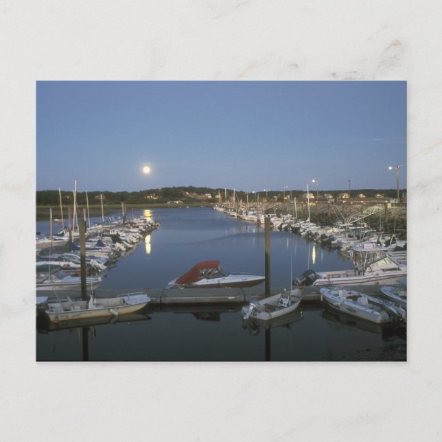 Moonrise over Wellfleet Harbor Cape Cod Postcard (Front)