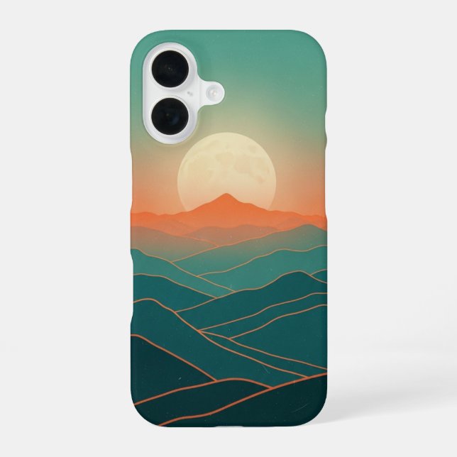 Moonrise Retro Vista iPhone Case (Back)