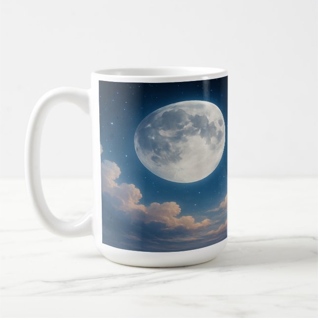 Moonrise & Soft Clouds Coffee Mug (Left)
