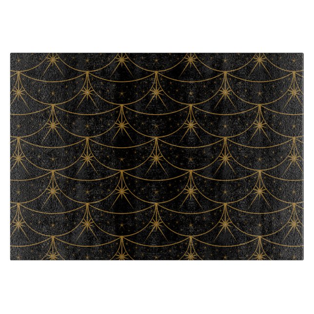 Moons and Stars Glass Cutting Board 11x8 (Front)